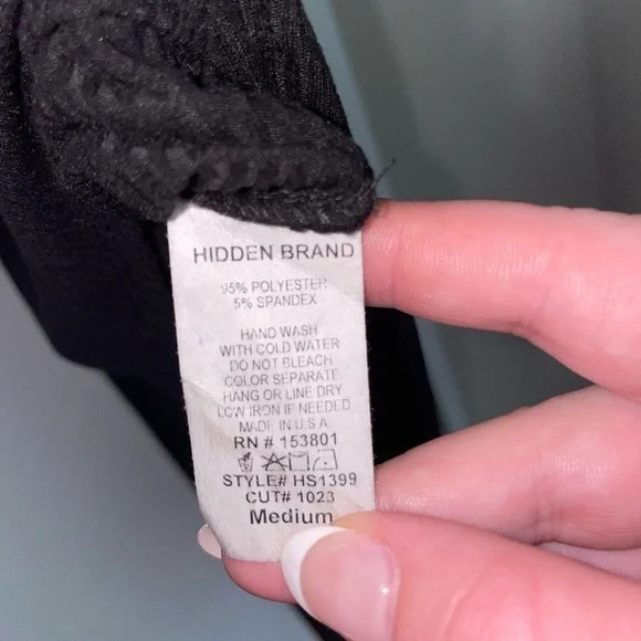 Ninexis Black Ribbed Knit Midi Skirt M High Slit Bodycon Stretch Edgy - Picture 4 of 7